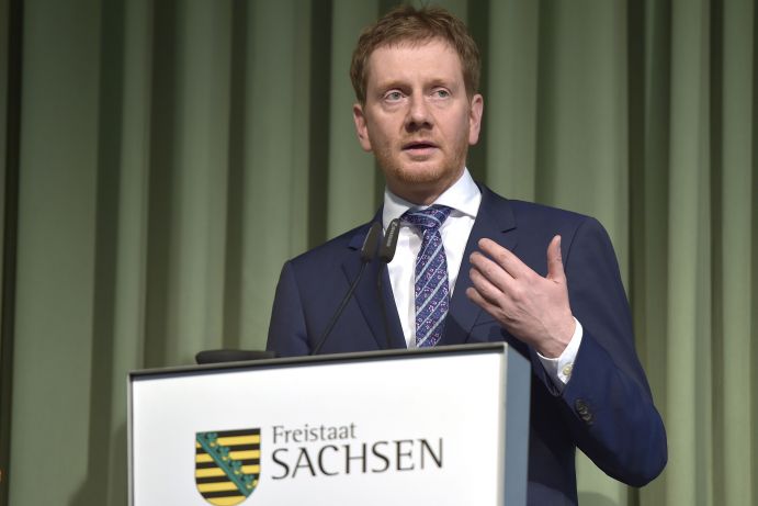 Michael Kretschmer, Ministerpräsident des Freistaates Sachsen, bei der Eröffnung des Forum Lausitz