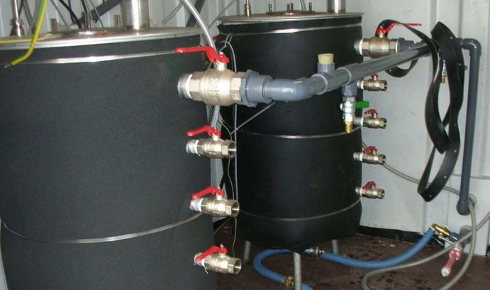 Anaerobic stabilization of sewage sludge (experimental facility of TU Darmstadt)