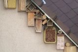Wildbienenhotels - Tipps zum Selberbauen: Regensicher aufstellen Mediathekbild - mit dem Titel Tipps für Betreiber von Wildbienenhotels (P. Beimborn / www.bienenhotel.de)