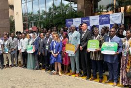 Feierliche Bekanntgabe mit WASCAL-Executivdirektor Prof. Emmanuel Ramde, Dr.Christoph Rövekamp (BMFTR) und Botschafter Frederik Landshöft