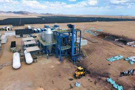 Der Wasserstoff-Drehrohrofen im namibischen Oshivela.