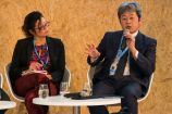 H.E. Janine Felson (Permanent Mission of Belize to the United Nations) und Dr. Kiyoto Tanabe (Intergovernmental Panel on Climate Change, Institute for Global Environmental Strategies) auf dem BMBF-Side Event "Global Stocktake: Information from science" auf dem deutschen Pavillon (COP 23, Bonn)