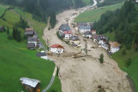 Hochwasser im August 2005 in Kappl-Nederle im Paznauntal