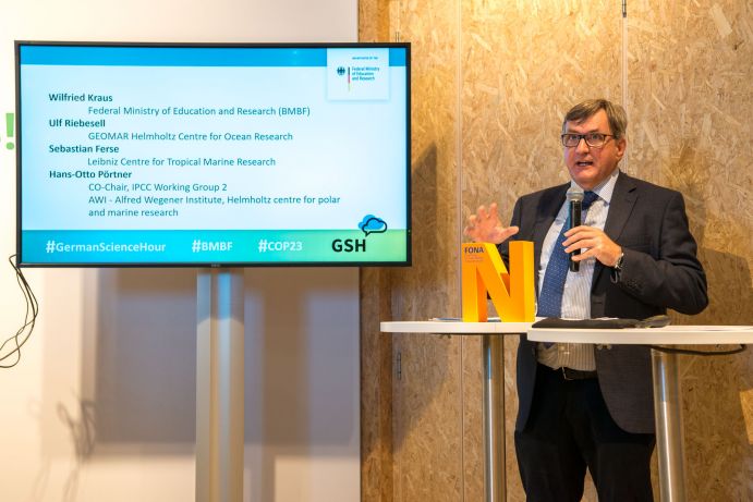 Wilfried Kraus (BMBF), German Science Hour „Our ocean future", Deutscher Pavillon, COP 23, Bonn