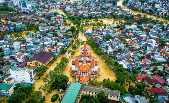 Hochwasser in der Stadt Hue in Zentralvietnam, Oktober 2020.