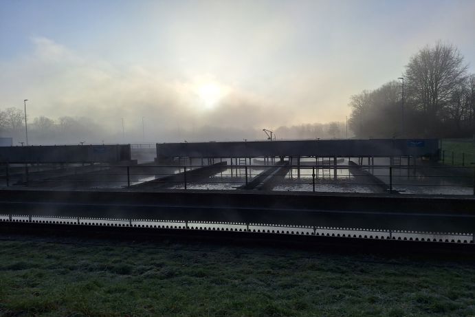 Klärbecken auf der Kläranlage Bochum-Ölbachtal 