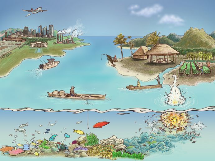 The REPICORE project studies the impact of environmental and socioeconomic changes on human coastal communities and the coral reef systems surrounding them in Melanesia.