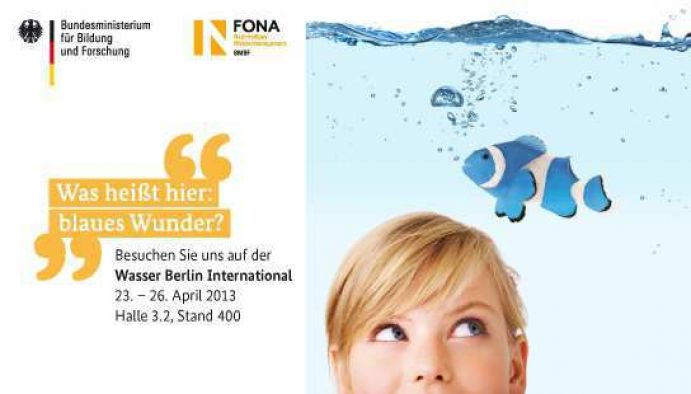 Auf informative und unterhaltsame Weise pr&auml;sentierte das BMBF auf der Messe seine F&ouml;rderschwerpunkte im Bereich Nachhaltiges Wassermanagement. Zentrales Element des Messestandes war der Aquadome, in welchem die Messebesucher internationale Forschungsprojekte in einer 3D-Projektion erleben konnten. Zwei Touch-Table sowie ausliegende iPads boten die M&ouml;glichkeit, sich interaktiv mit Fragen und L&ouml;sungsans&auml;tzen zum Wassermanagement auseinander zu setzen. Die Inhalte gingen von Berliner Trinkwasserbrunnen &uuml;ber die Behandlung von Abw&auml;ssern aus Krankenh&auml;usern bis hin zum Umgang mit Wasserressourcen in der Mongolei.
Begleitend zum Messeauftritt fand auch ein Veranstaltungsprogramm statt:

Vorstellung der BMBF-F&ouml;rderma&szlig;nahme &bdquo;Risikomanagement von neuen Schadstoffen und Krankheitserregern im Wasserkreislauf &ndash; RiSKWa&ldquo;Dienstag, 23. April | 11:00 &ndash; 12:45 Uhr |Halle 3.2, Internationales Forum der Messe
Vorstellung der BMBF-F&ouml;rderma&szlig;nahme &bdquo;Zukunftsf&auml;hige Technologien und Konzepte f&uuml;r eine energieeffiziente und ressourcenschonende Wasserwirtschaft &ndash; ERWAS&ldquo;Mittwoch, 24. April 2013 | 14:00 &ndash; 14:20 | Halle 3.2, Stand 300, Kompetenzzentrum Bildung und Forschung

&nbsp;