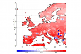 Vorhersagegüte regionaler dekadischer Ensemble Prognosen  für die Jahresmittel-Temperatur über Europa (Mean Square Error Skill Score, MSESS, Perfekte Güte MSESS =1, keine Güte: MSESS < 0) über den Zeitraum 1961 – 2003, Vorhersagehorizont Jahr 2 – 5; Referenz: Klimatologie, Beobachtungen E-Obs. Regionales Downscaling globaler dekadischer Prognosen des MPI-ESM mit den regionalen Klimamodellen COSMO-CLM und REMO im Rahmen der FONA Maßnahmen MiKlip (2011 – 2015) und MiKlip II (2015 – 2018).

In der ersten Phase hat MiKlip wichtige Beiträge zur Erforschung der dekadischen Vorhersagbarkeit geleistet und ein international wettbewerbsfähiges dekadisches Klimavorhersagesystem entwickelt. Aufbauend auf diesen Ergebnissen, strebt MiKlip II an, ein dekadisches Klimavorhersagesystem bereitzustellen und zu verbessern, das schließlich an den Deutschen Wetterdienst DWD für die operationelle Nutzung übergeben werden kann.