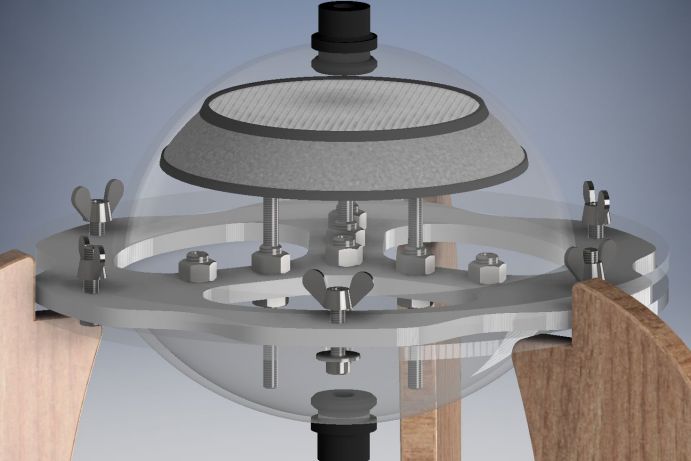 Cad model of the test bed module for water filtration