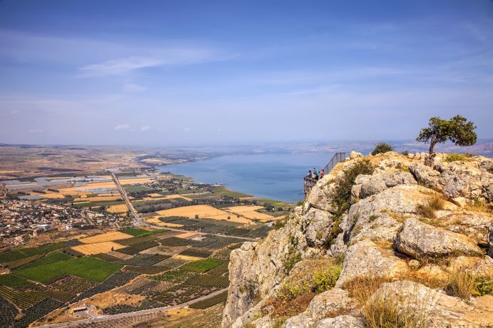 Landschaft am See Genezareth in Israel