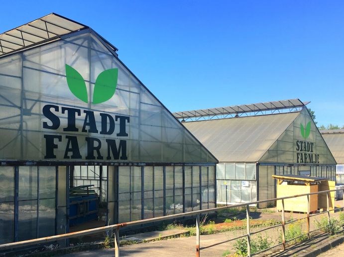 Produktionsstätten von Stadtfarm in Berlin als Beispiel für Urbane Produktion; Urbane Produktion ist ein Fokusthema innerhalb der BMBF-Zukunftsstadtforschung; Urbane Produktion ist das erste Thema der Publikationsreihe „Fokus*Z“ des Begleitvorhabens Synver*Z ( Synthese und Vernetzung Zukunftsstadt); Berlin, 2019