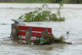 Hochwasser durch Starkregen.