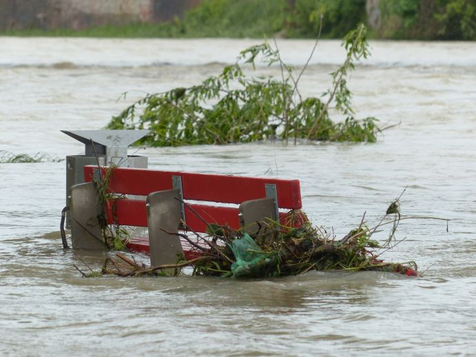 Hochwasser durch Starkregen.