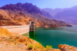 View of  Wadi Dayqah Dam in Oman