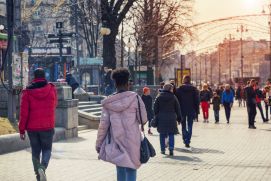 Street scene in a European city