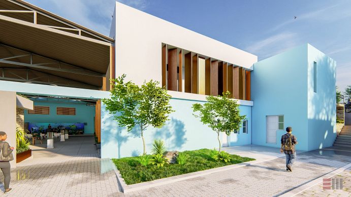 A modern building for study and research: this is what the building where the students of the WASCAL Master's programme "Climate Change and Marine Sciences" will learn and work will look like. (Bildquelle: Atlantic Technical University, Cabo Verde)