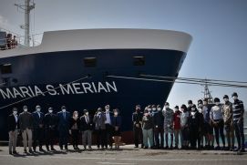 Vor dem Start der ersten „WASCAL-Floating University“ auf dem deutschen Forschungsschiff Maria S. Merian.