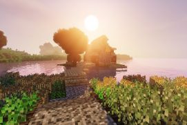 Abbildung einer Landschaft in Minecraft