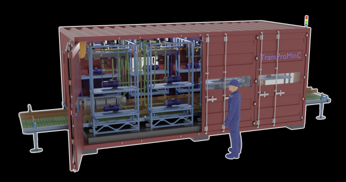 Schnell auf- und abbaubare Produktionsanlage für die Prozessindustrie aus der Nachwuchsgruppe TransProMinC. 