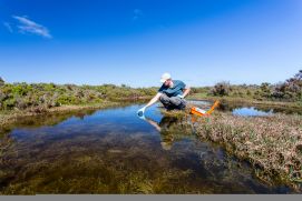 Messung von Wassergüteparametern im Feuchtland