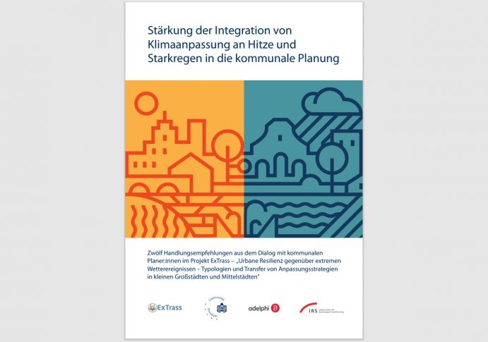 Das Projekt ExTrass-V zeigt konkrete Handlungsempfehlungen zur Integration von Klimaanpassungsmaßnahmen in die städtebauliche Planung aus der Beratungspraxis auf. Das Projekt ExTrass-V zeigt konkrete Handlungsempfehlungen zur Integration von Klimaanpassungsmaßnahmen in die städtebauliche Planung aus der Beratungspraxis auf.