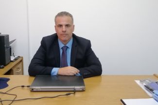 Dr. Hamdan in his office at Al al-Bayt University, Jordan