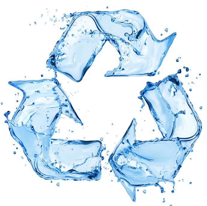 The third Water4All 2024 Joint Transnational Call funds collaborative projects developing integrated approaches for water reuse and the recovery and valorization of resources. Recycling sign made of water splashes on white background